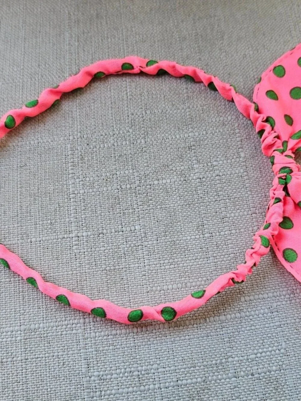 Pink Hairband Green Polka Dots Hair Accessories Hair Band Bunny Ear Shape